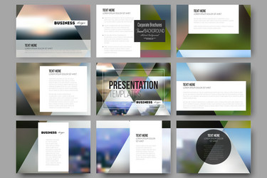 Set of 9 templates for presentation slides vector