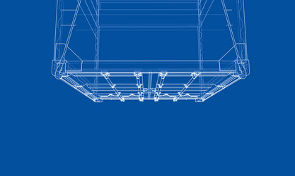 cargo container wire-frame style vector