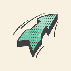 comic arrow flash pop art style direction pointer vector