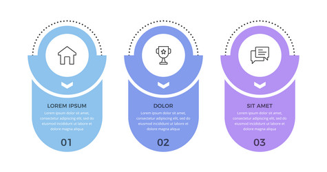 infographic template with 3 elements vector image