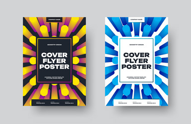 set of flyers with dynamic geometric design eps10 vector image