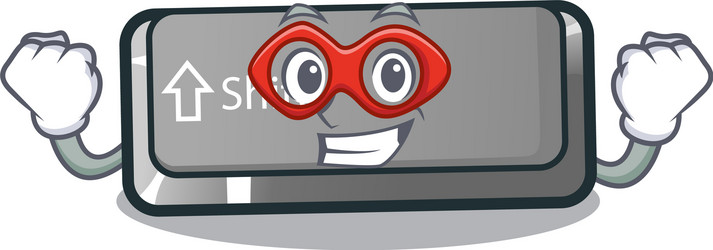 super hero button shift on a keyboard mascot vector image