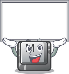 up board button m on a keyboard mascot vector image