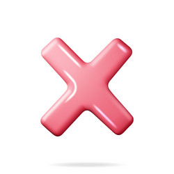 3d wrong button shape vector image