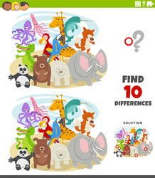 Animal Differences Puzzle Game vector image