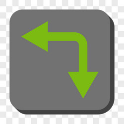 Bifurcation arrow left down rounded square button vector