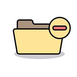 close delete document folder minus remove icon vector image