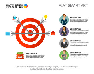 four arrows in target process chart template vector image
