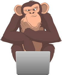 monkey and computer vector image