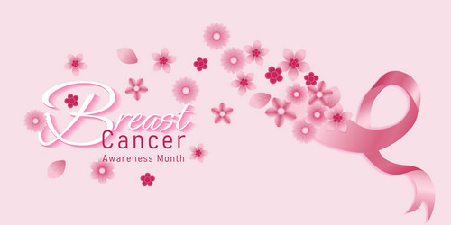 Pink Ribbon Breast Cancer Awareness Banner Vector Image