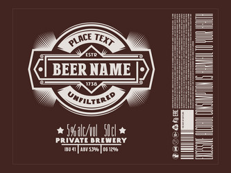 Retro Beer Label Template Vector Image