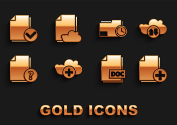 set add cloud download and upload new file vector image