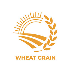 stylized circular icon representing a wheat field vector image