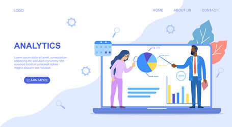 Analytics Website Template - Business Data vector image