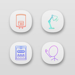 Household appliance app icons set vector