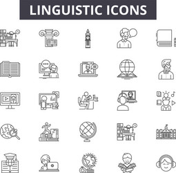 Linguistic line icons for web and mobile design vector