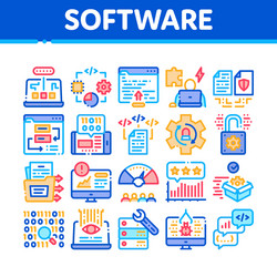 software testing and analysis icons set vector image