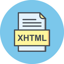 xhtml file document icon vector