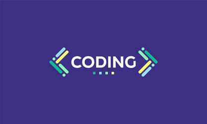 colorful coding logo designs template modern code vector image