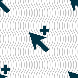 cursor arrow plus add icon sign seamless pattern vector image