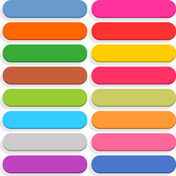 flat blank web button rectangle icon with shadow vector image