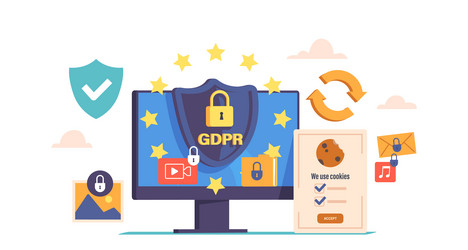 general rules for data protection gdpr concept vector image