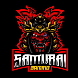 Samurai Devil Mascot Logo Vector Image
