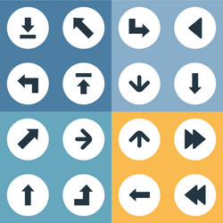 Set of 16 simple indicator icons can be found vector