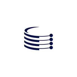 technology icon logo design with using atoms hub vector image