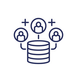 userbase line icon with users vector image