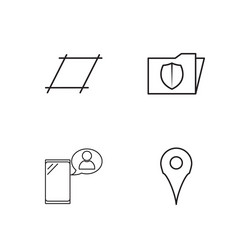 web simple outlined icons set vector image