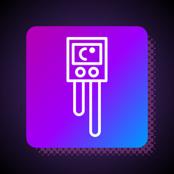 white line temperature and humidity sensor icon vector image