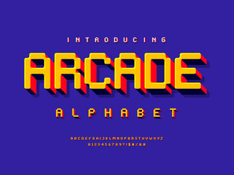 8-Bit Pixel Font Alphabet vector image