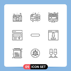 9 universal outlines set for web and mobile vector image