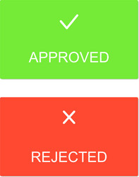 approved rejected interface dialog box icons icon vector image