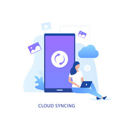 Cloud syncing concept vector