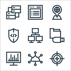 development line icons linear set quality vector