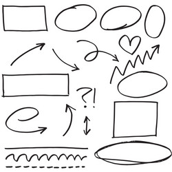 doodle design element lines arrows check vector image