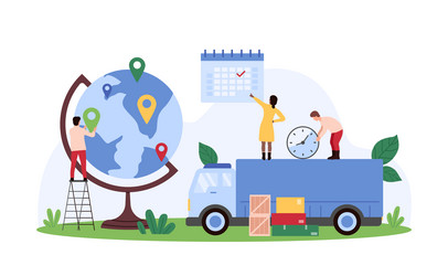 global logistics and world map coverage tiny vector image