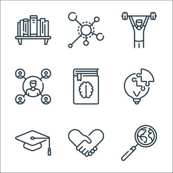 life skills line icons linear set quality vector image