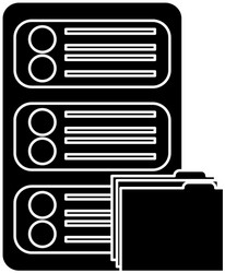 server with file folder web hosting icon image vector image