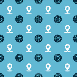 set location on globe and map pointer vector image