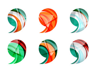 set of abstract comma icon business logotype vector image