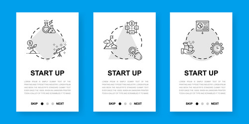start up vertical app screens web site design vector image