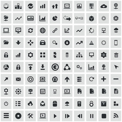 Big Data Database Icons Set vector image