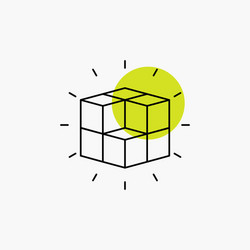 box labyrinth puzzle solution cube line icon vector image