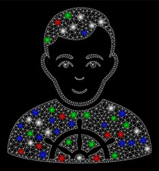 bright mesh network captain with flash spots vector image