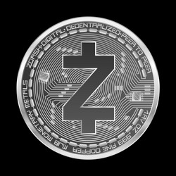 Crypto currency zcash silver symbol vector