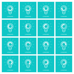 light bulb with rotating preloader animation line vector image