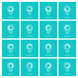 Light bulb with rotating preloader animation line vector